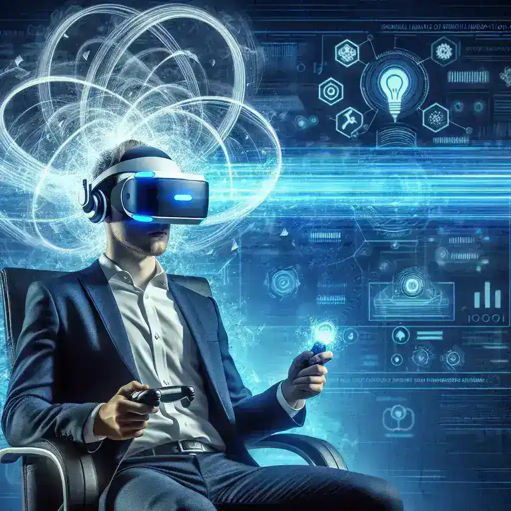 "Person wearing a VR headset demonstrating effective motion sickness solutions in virtual reality, showcasing cutting-edge technologies that alleviate VR-induced discomfort."
